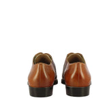 Mens Tan Leather Square Toe Lace Up Décor Slip On Shoes