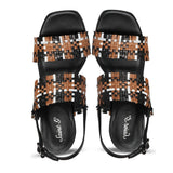 Saint Bibiana Multi Woven Leather Heels