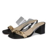 Python Leather Block Heels