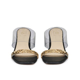 Python Leather Block Heels