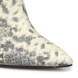 Grey Python Textured Leather Pumps