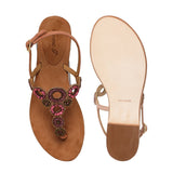 Saint Chiara Hand Embroidered Nude Leather Flats