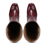 Saint Emily Burgundy Vegan Leather Knee High Boots