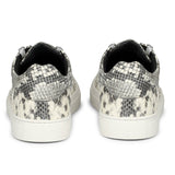 Grey Textured Python Leather Sneakers