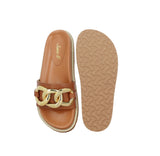 Saint Kiera Cuoio Chain-Link Trim Slides