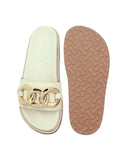 Saint Kiera Off White Chain-Link Trim Slides