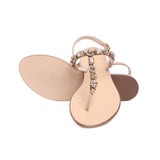Saint Zaneta Multi Stones Embellished Leather Flats - SaintG
