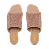 Saint Giulia Beige Woven Block Heel mules - SaintG