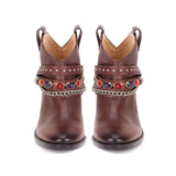 Saint Frances Brown Leather Cowboy Ankle Boot