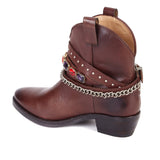 Saint Frances Brown Leather Cowboy Ankle Boot