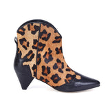Saint Katherine Beige Leopard Print Calf Hair Leather Ankle Boot