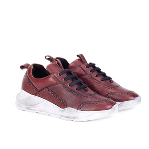 Saint Alphonso Red Leather Sneakers