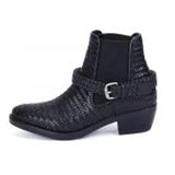 Saint Jazzie Black Woven Leather Ankle Boot - SaintG