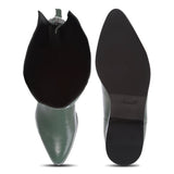 Saint Grace Green Leather Above The Knee Boots