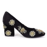 Saint Renee Hand Embroidered Leather Pump