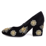 Saint Renee Hand Embroidered Leather Pump