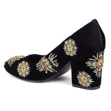 Saint Renee Hand Embroidered Leather Pump