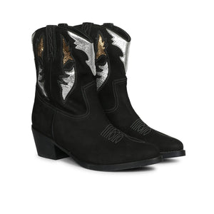 Saint Tan Black Leather Ankle Boot