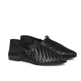 Saint Christina Black Woven Ballerina's. - SaintG