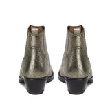 Saint Marion Pewter Crackle Leather Chelsea Boots