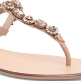 Saint Zaneta Multi Stones Embellished Leather Flats - SaintG