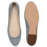 Saint Damita Blue Leather Handcrafted Ballet Flats
