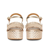 Saint Claire Platin Woven Platform Sandals