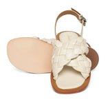Saint Ricciarda White Woven Leather Sandals