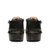 Saint Ortensia Black Woven Wedges