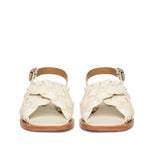 Saint Ricciarda White Woven Leather Sandals