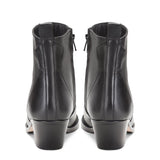 Saint Fausta Black Stitched Leather handcrafted Ankle Boots