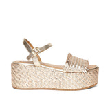 Saint Claire Platin Woven Platform Sandals