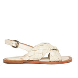 Saint Ricciarda White Woven Leather Sandals