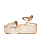 Saint Claire Platin Woven Platform Sandals