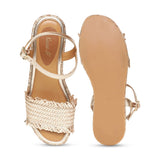 Saint Claire Platin Woven Platform Sandals