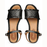 Saint Claire Black Woven Platform Sandals