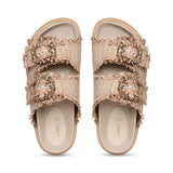 Saint Ravenna Taupe Woven Leather Sliders