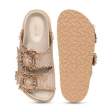 Saint Ravenna Taupe Woven Leather Sliders