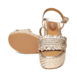 Saint Claire Platin Woven Platform Sandals