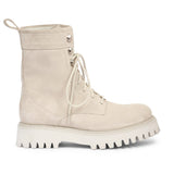 Saint Anastasia Ivory Leather Lace Up High Ankle Boots
