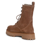 Anastasia Beige Lace Up Boots