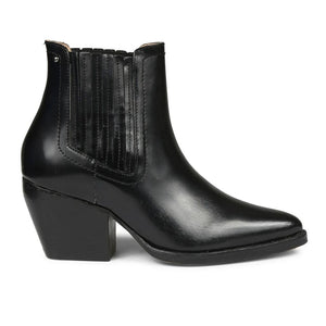 Saint Helena Black Leather Ankle Boots