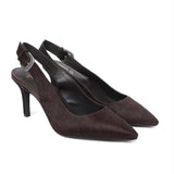 Saint Ginevra Brown Pony Hair On Leather Handcrafted Kitten Heels