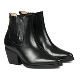 Saint Helena Black Leather Ankle Boots
