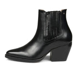 Saint Helena Black Leather Ankle Boots