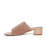 Saint Eloisa Peach Woven Block Heel Mules
