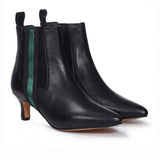 Saint Ashlyn Black Crust Leather Handcrafted Ankle Boots