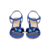 Saint Sierra Blue Leather Block Heel