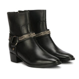 Saint Black Leather Ankle Boot