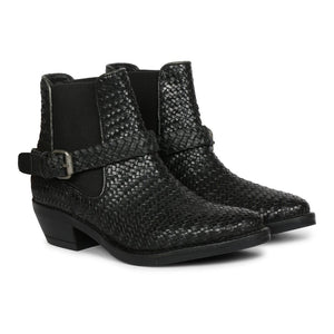 Women Black Leather Ankle Boot